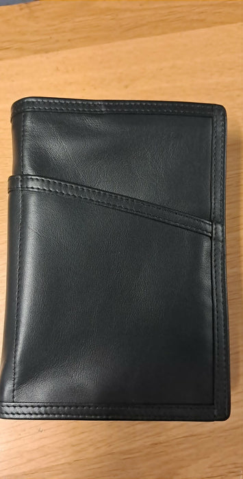 Bíbliuumslag - leður - minni stødd - svørt